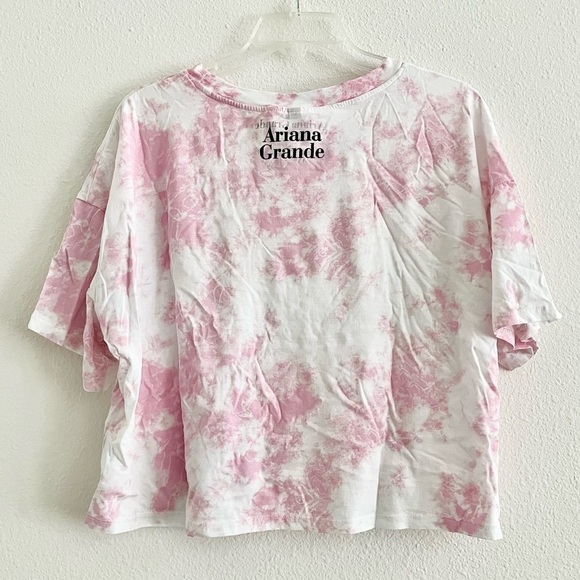 Ariana Grande H&M Divided Thank U Next Pink Tie Dye Cropped Tee Top Size Large - Picture 5 of 8